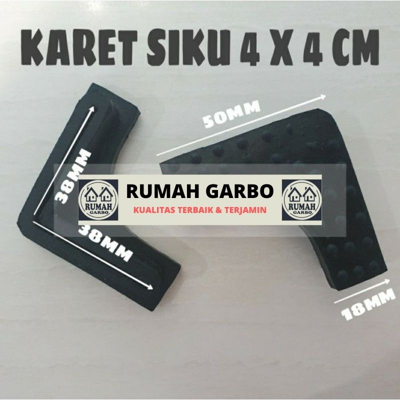 Karet Siku L Alas Kaki Tatakan Tiang Rak Besi Siku Lubang 4x4 CM