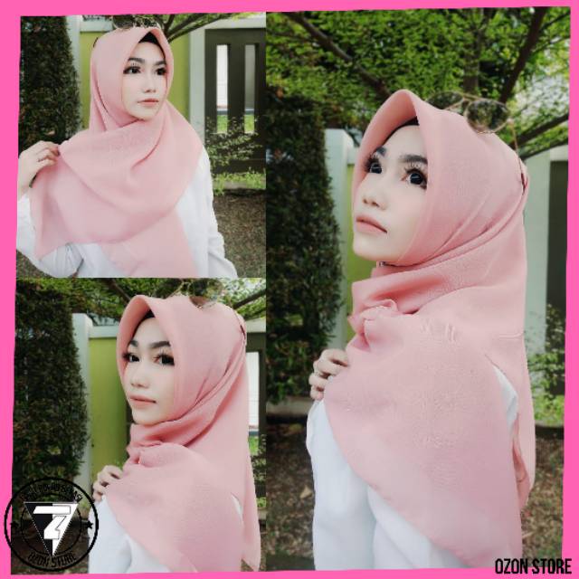 Kerudung Segi Empat Bella Square Hijab Jilbab Polycotton Daily Hijab Simple - SALEM