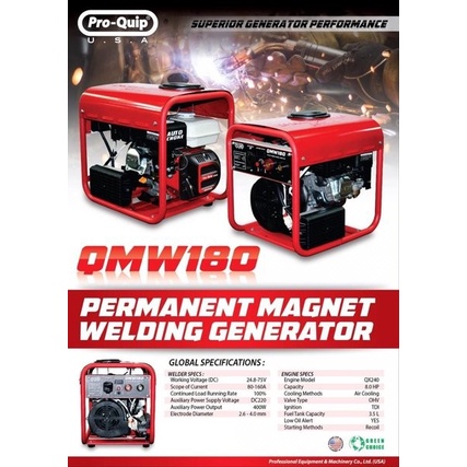 Mesin Generator Las Listrik Magnet Pro Quip Tipe QMW160