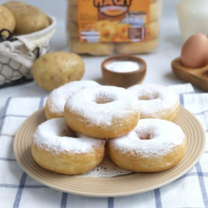 

Donat Kentang Susu Beku Frozen Donut Original Gula Haqy Empuk Sehat