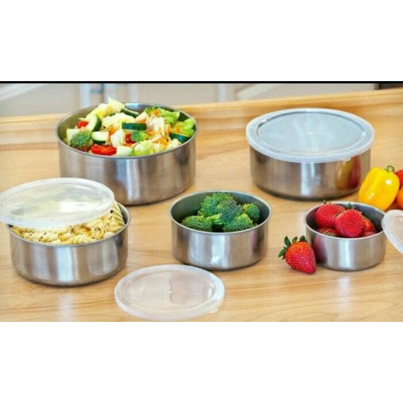 Freshb box set 5pcs / rantang stainless steel / mixing bowl 1018