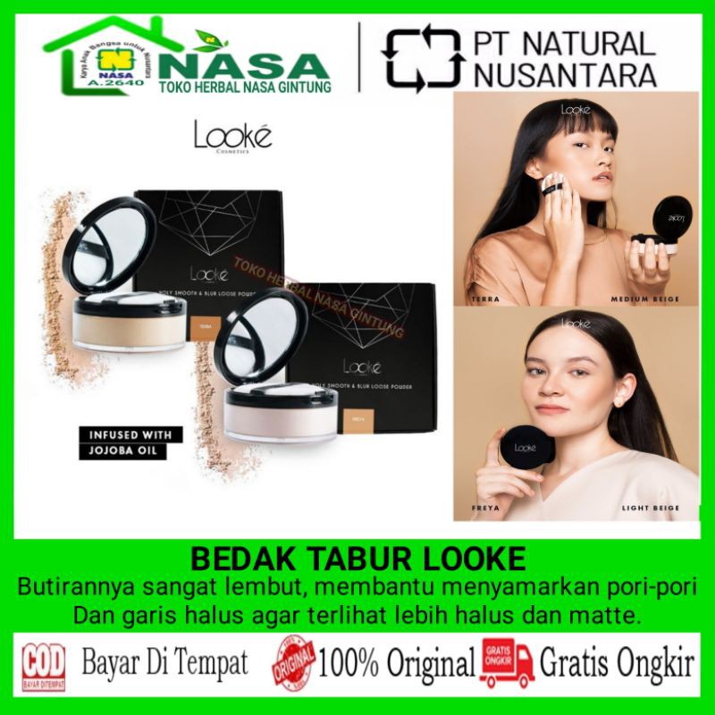 ( COD/BAYAR DI TEMPAT ) BEDAK TABUR NASA BEDAK TABUR LOOKE COSMETIC HERBAL ALAMI ORIGINAL