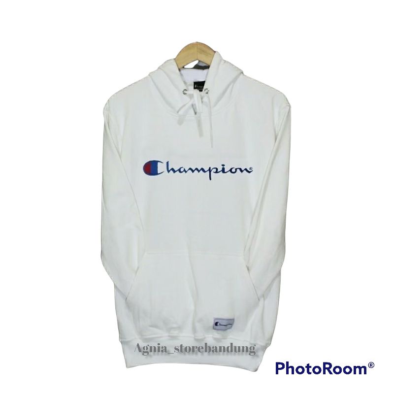 Jaket Champions Hoodie Champion Bordir Hitam Premium Bahan Tebal