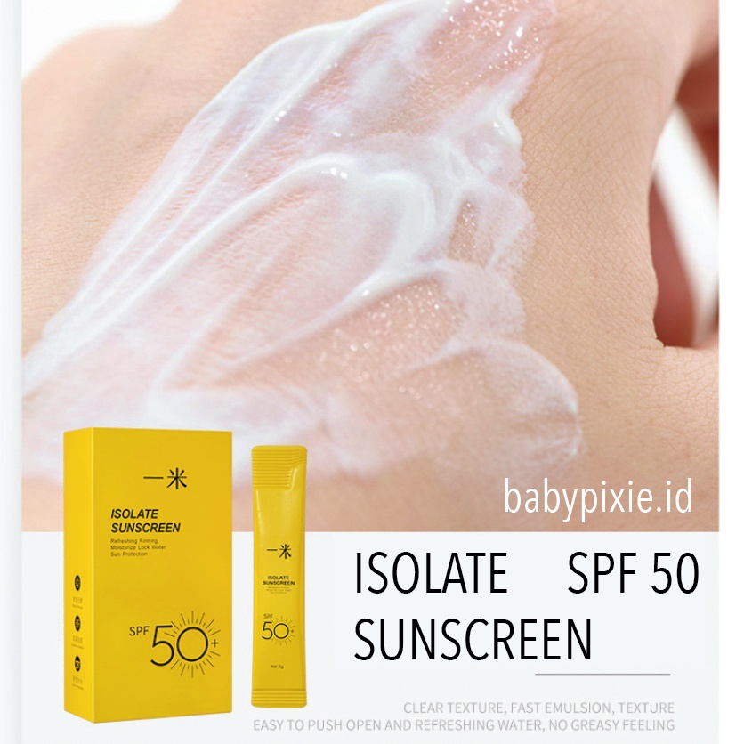 Sun Screen Isolation Sachet SPF 50 PA+ Sun Block Wajah Tahan 12 Jam EM043