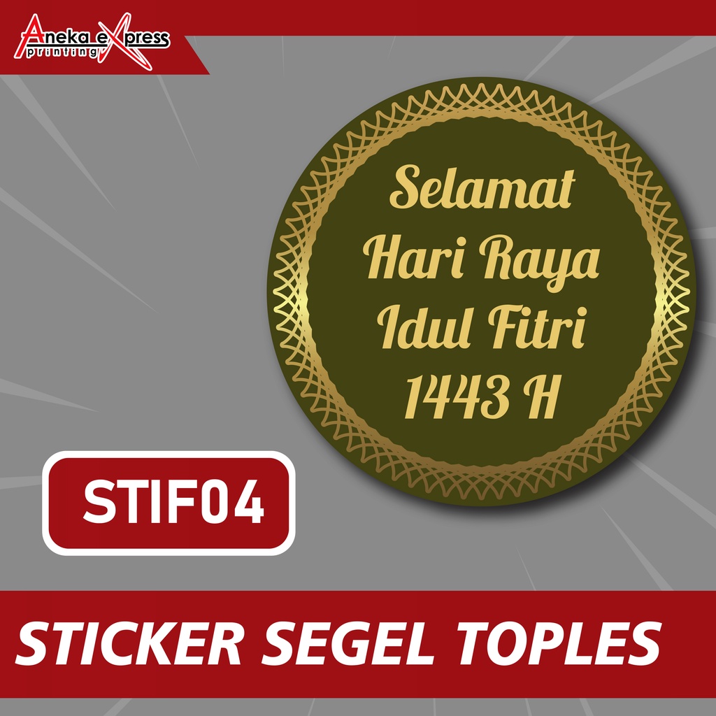 Stiker Toples | Stiker Lebaran Idul Fitri | Sticker Bulat | Stiker Kemasan Parcel | Sticker Hampers-STIF04