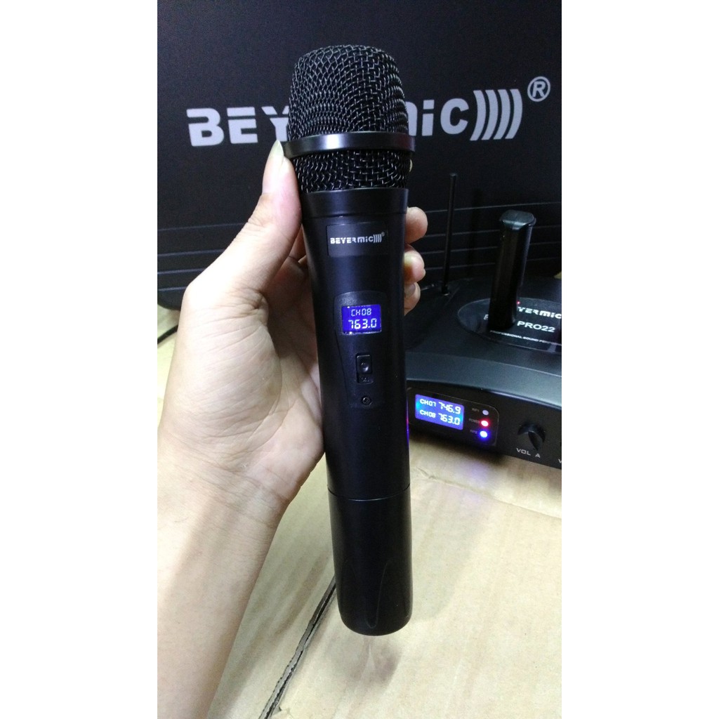 MIC WIRELESS HANDLE BEYERMIC PRO22 PROFESIONAL MICROPHONE UHF