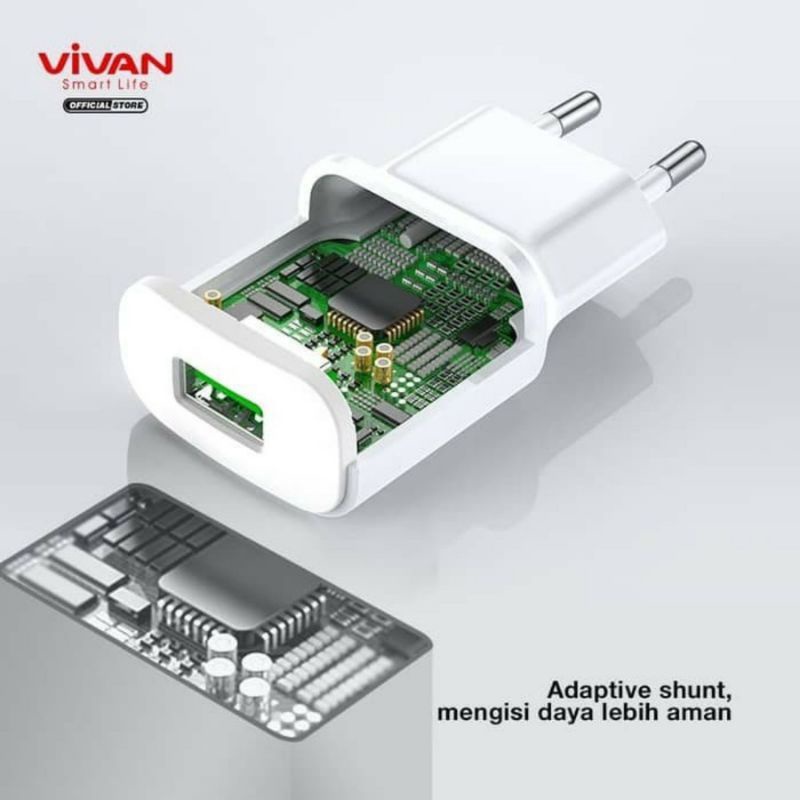 Power Charger Vivan + Kabel Type C Quallcom 3.0 Quick Charger 3A Usb C 18W [OVAL3.0]