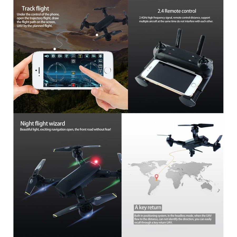 PROMO Drone kamera Quadcopter Drone Selfie WiFi Dual Camera 2MP drone mini kamera drone mini murah dron drone kecil drone murah camera drone drone drone kamera murah drone kamera jarak jauh drone quadcopter murah dron murah IDM DA MING  - DM107S OMTHTNBK