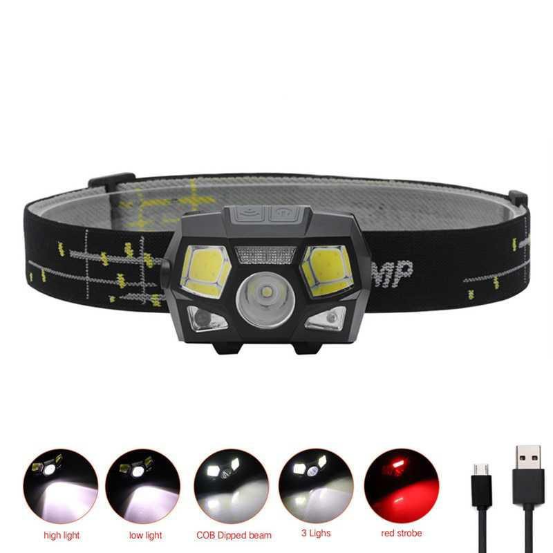 TaffLED Headlamp Rechargeable USB Motion XPE+COB 10000Lumens BL066 [Hitam]