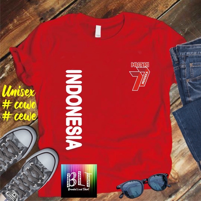 Tshirt Baju Kaos Distro Kemerdekaan HUT RI 78 Indonesia Mederka/ Kaos Distro Pria Wanita