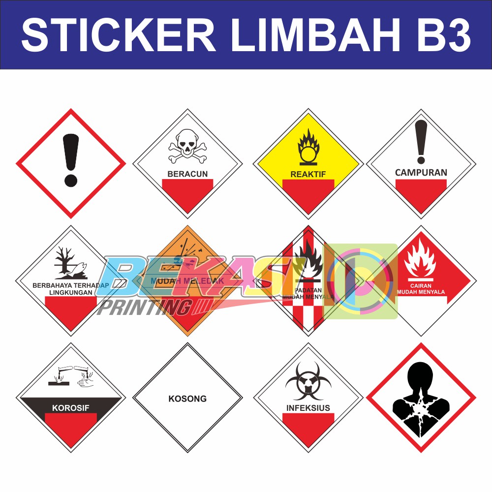 Stiker B3 Safety Sign Rambu Tanda Peringatan Limbah Beracun Size S ...