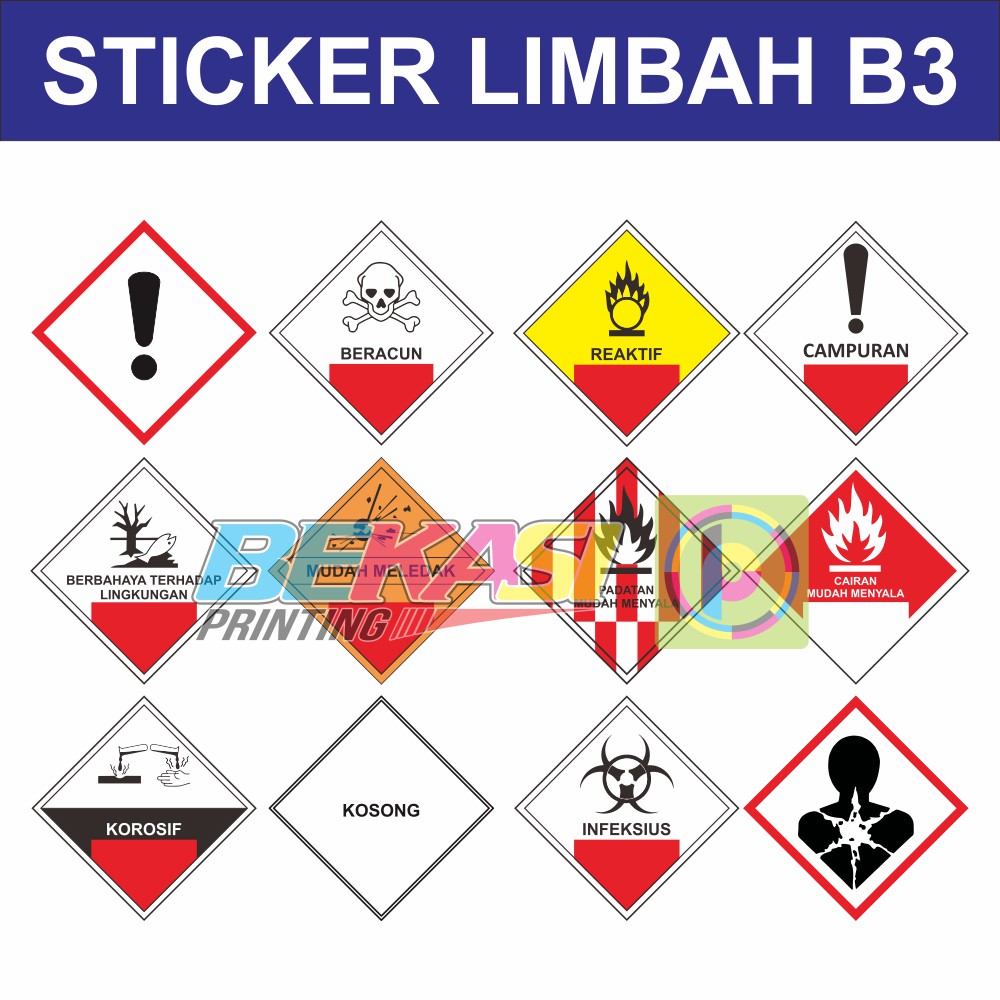 Stiker B3 Safety Sign Rambu Tanda Peringatan Limbah Beracun Size S 2509