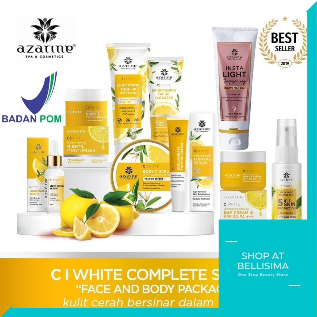 AZARINE C White SERIES - Ultralight Hydraglow Day NIght Cream Moisturizer Brightening Facial Cleanse