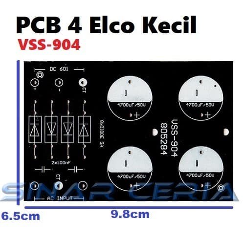 ➳MURAH✈ PCB 4 Elco Kecil VSS-904 Power Supply Penyimpan Tegangan ¨662]  °