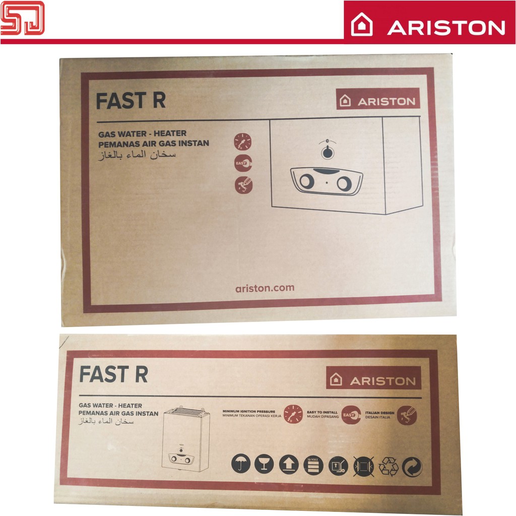 Ariston Fast R 5 liter /menit Instan Water Heater Gas LPG Pemanas Air Mandi