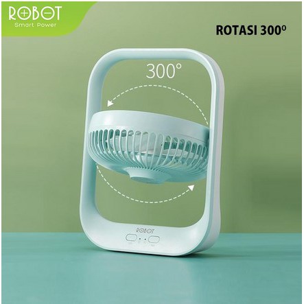 ITSTORE Kipas Robot RT-BF13 4000mAh 7 Inch Fan Rotatable Portable Desktop Fan &amp; LED Recharger