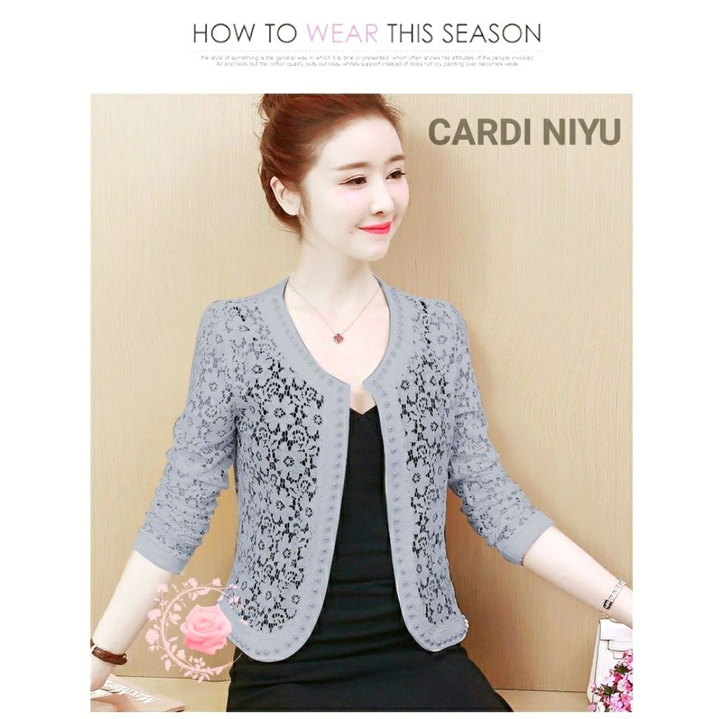 WSE390 - Cardigan Brukat Niyu Brukat Gliter Mengkilap Blazer Outer Import All Size PREMIUM QUALITY