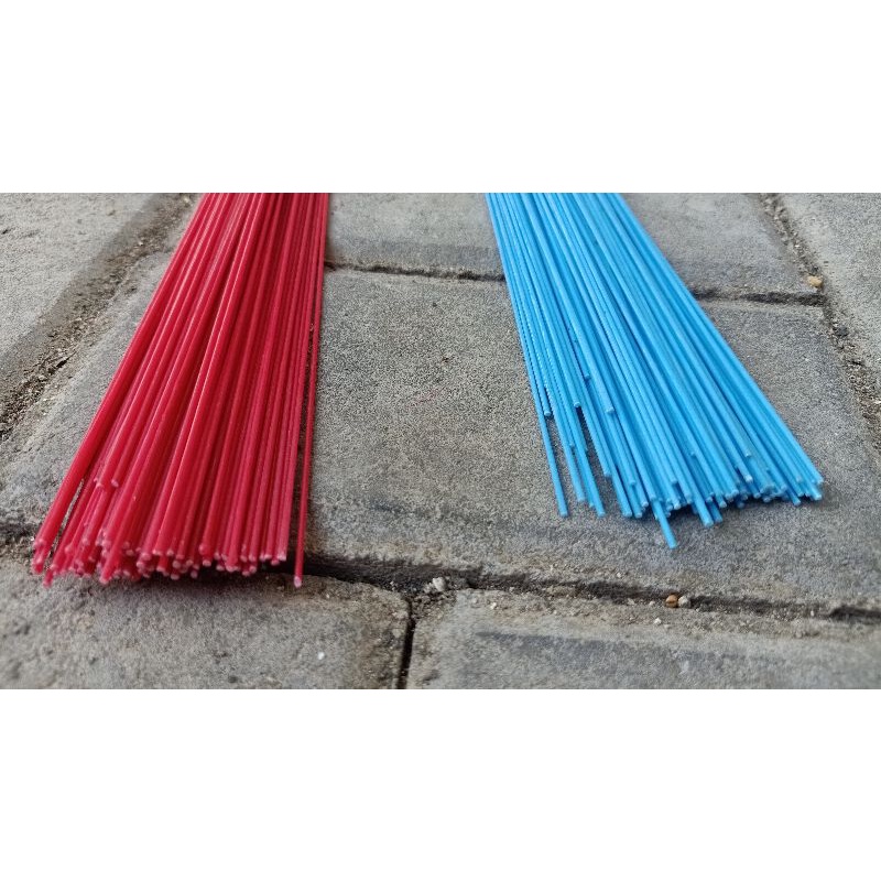 Jeruji fiber merah, hijau & biru ukuran 1.5mm untuk sangkar kenari, pleci pelampung pancing dll