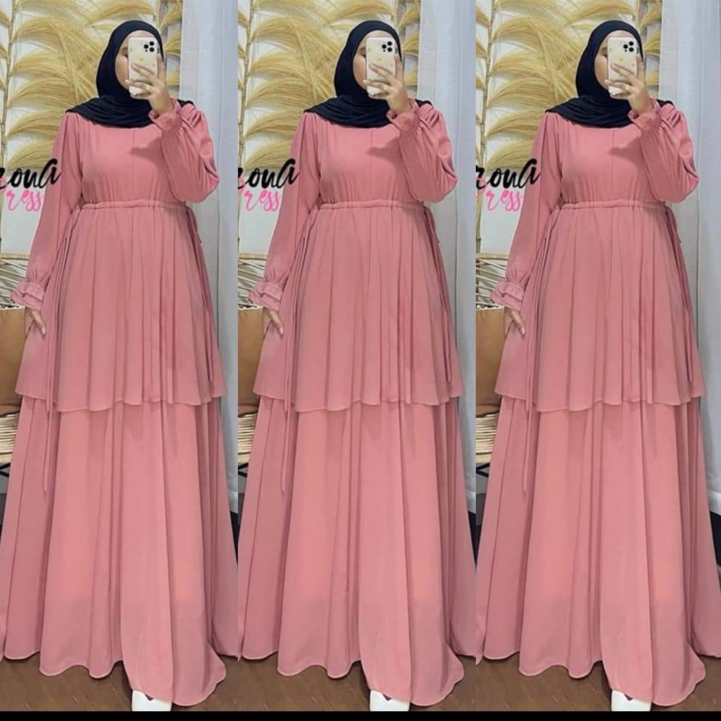 serena maxi gamis malasya ceruty bebydoll/gamis ceruty bebydoll susun/ gamis ceruty bebydoll terbaru