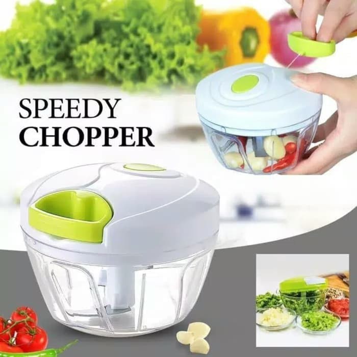 Speedy Chopper Alat Pemotong Sayuran Dan Buah Penggiling Makanan Pemecah Manual Unik Blender Tangan