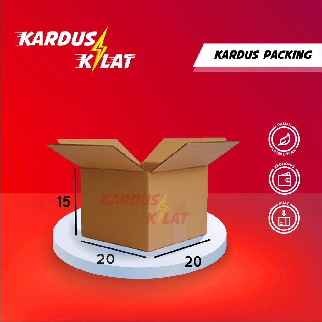 Kardus Packing 20x20x15 - Karton Box Dus Kotak Packaging Madu Vitamin Polos Murah Baru