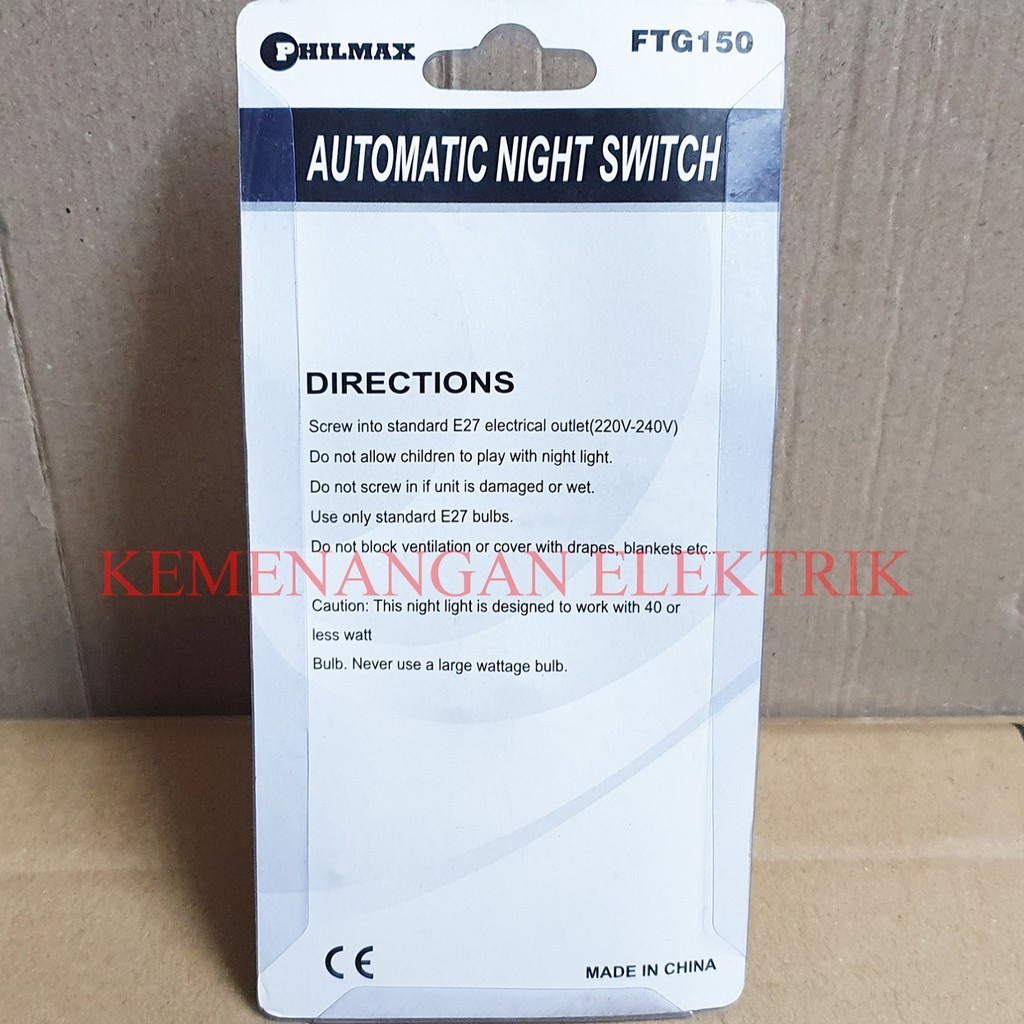 PHILMAX FITTING LAMPU SENSOR CAHAYA OTOMATIS E27 / SENSOR CAHAYA MATAHARI / AUTOMATIC NIGHT SWITCH