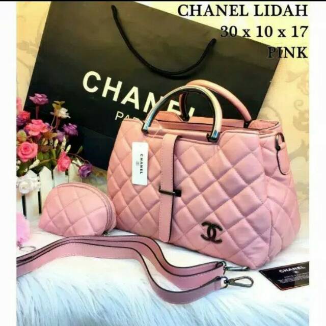 Tas Wanita Samping Chanel Besar Cantik Warna Pink