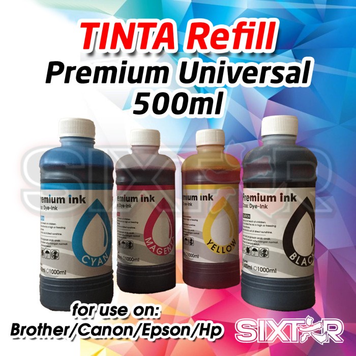 PROMO Tinta Epson refill isi ulang Canon / HP Premium 500ml