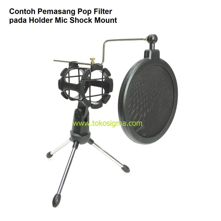 Saringan Kasa Noise 10cm POP Shield Filter Saliva Dust Pasang di Shock Mount Mic Holder