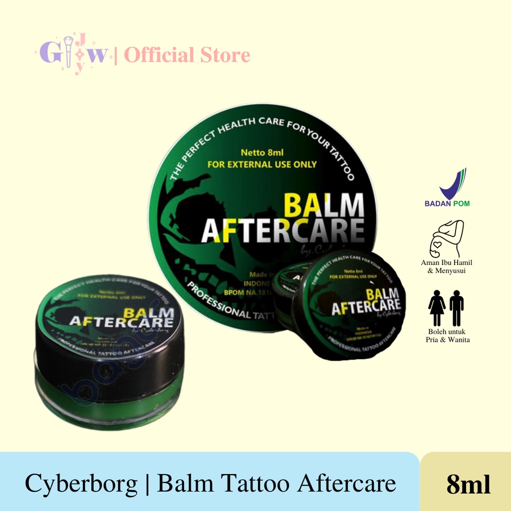 CYBERBORG (8ml) balm tattoo aftercare tato bpom murah termurah sulam alis grosir laki cowo cewe perempuan artist original asli full size mini travel salep tatto cyber borg pelembab warna mempertahankan efektif aman permanent permanen temporary temporari