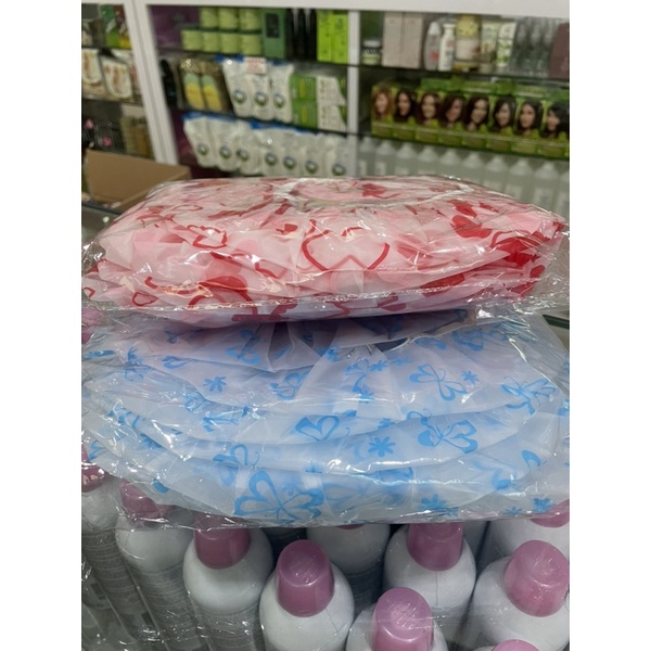 Shower Cap Motif Bahan Plastik Tebal