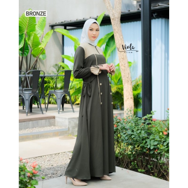 GAMIS NAIMA DRESS ORI VIOLA HIJAB TERBARU DRESS WANITA CANTIK KEKINIAN