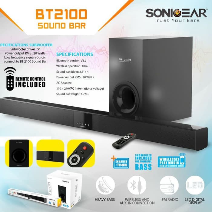 Sonicgear Sound Bar BT2100 include Subwoofer