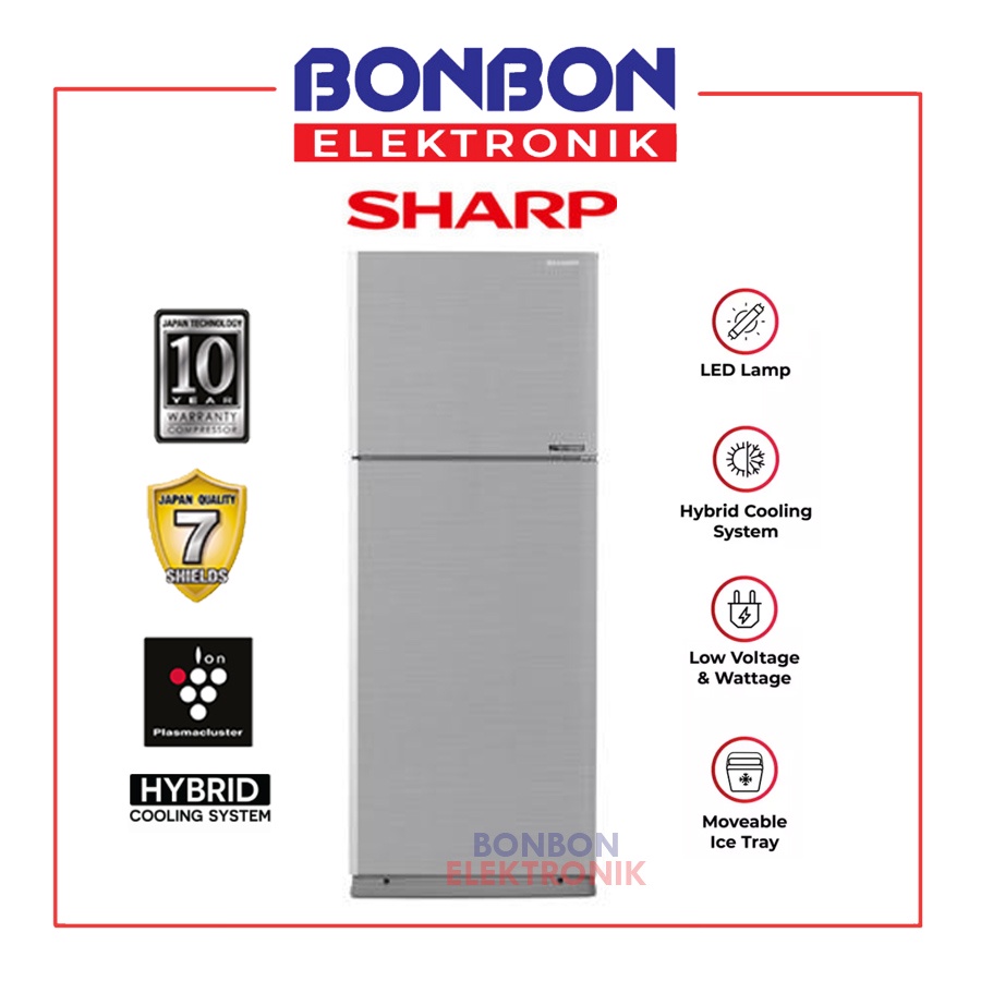 Sharp Kulkas 2 Pintu SJ-IG570M-SL / SJIG 570 MSL Grand Vetro Series