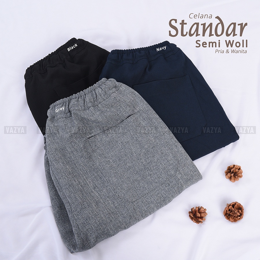 Celana Kerja / Pants /Celana Standar Semiwool Stretch Import Unisex