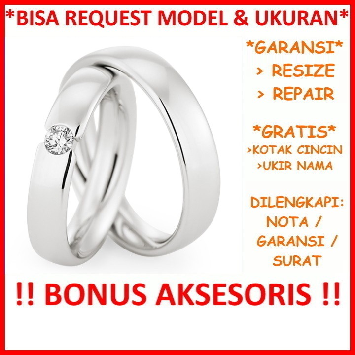 Gratis Ukir Nama Garansi Silver Asli Bisa Pesan Model Cincin Couple Perak Tunangan Mas Kawin Id603