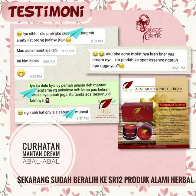 Acne Moist and Night krim siang dan malam SR12 BPOM ORIGINAL