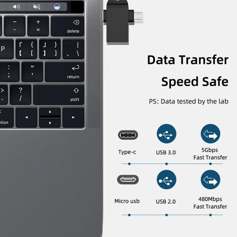 2 IN 1 Adapter Konverter USB 3.0 Female Ke Tipe C OTG Micro USB Male Ke USB OTG Untuk Laptop / Handphone