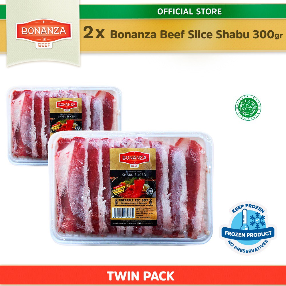 

Bonanza Beef Slice Shabu 300gr (ISI 2 PACKS) - Twin Pack