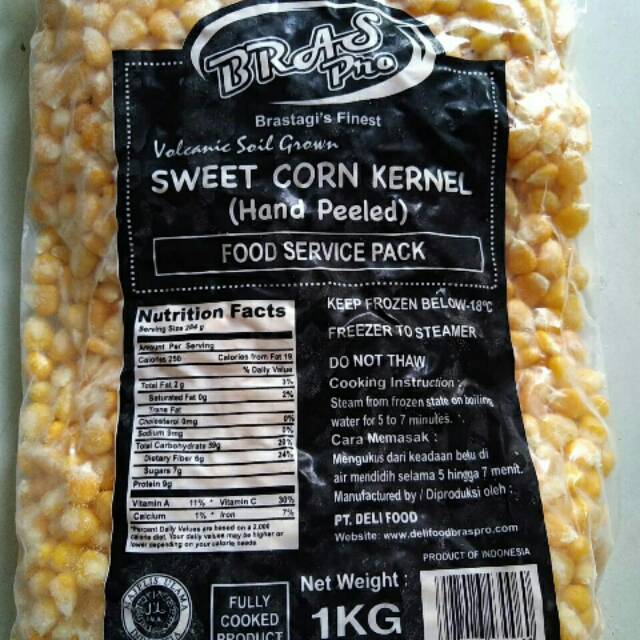 Sweet corn kernel frozen braspro