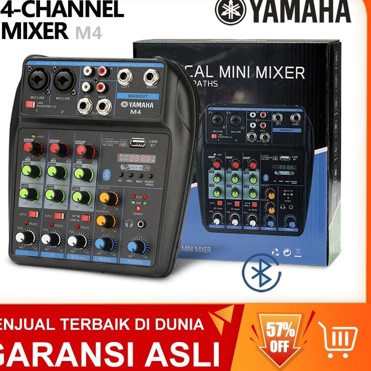 Mixer Audio YAMAHA M 4 USB/Electro Bluetooth 4 Channel mendukung penyetelan mobil 12V Laris FWN