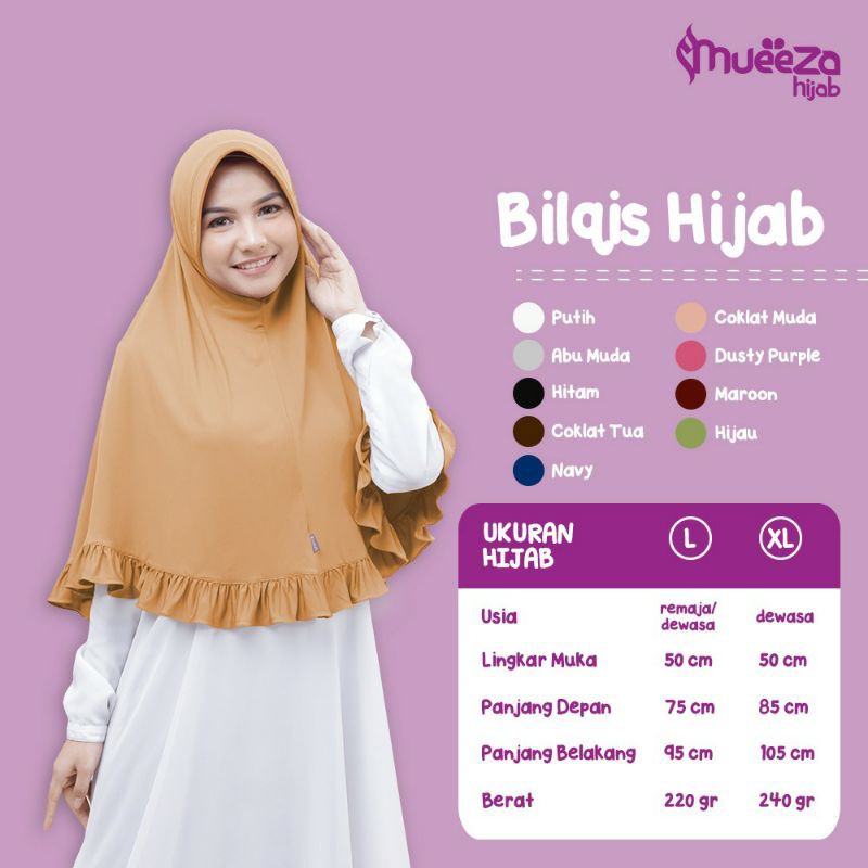 Jilbab Mueeza Hijab - Hijab Bilqis Kids Remaja Dewasa - Kerudung Anak Syari - Premium Spandex Jersey-3