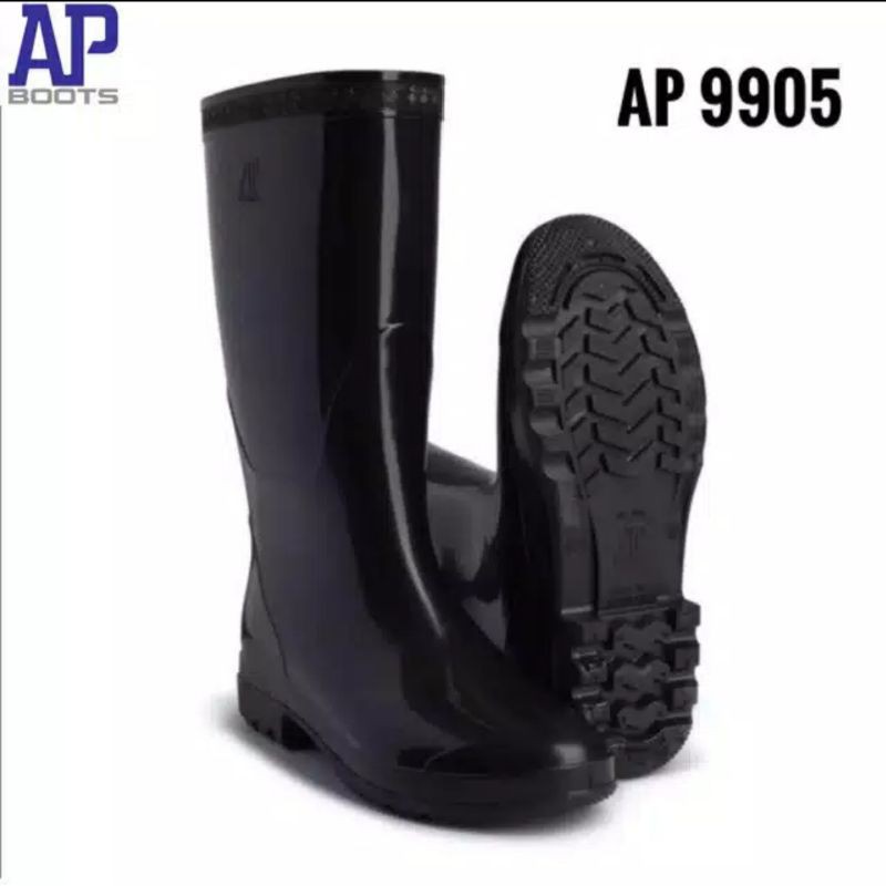 Sepatu Boots Karet AP 9905 Hitam uk 38-43 / Sepatu Boots Karet Hitam Terlaris