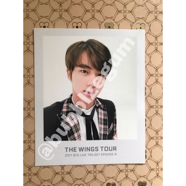 BTS SEOKJIN POLAROID PHOTOCARD THE WINGS TOUR 2017 BTS LIVE TRILOGY EPISODE III OFFICIAL
