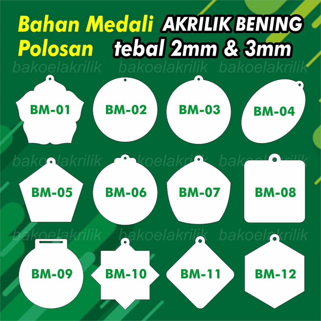 

BAHAN MEDALI 7cm WISUDA AKRILIK BENING POLOSAN