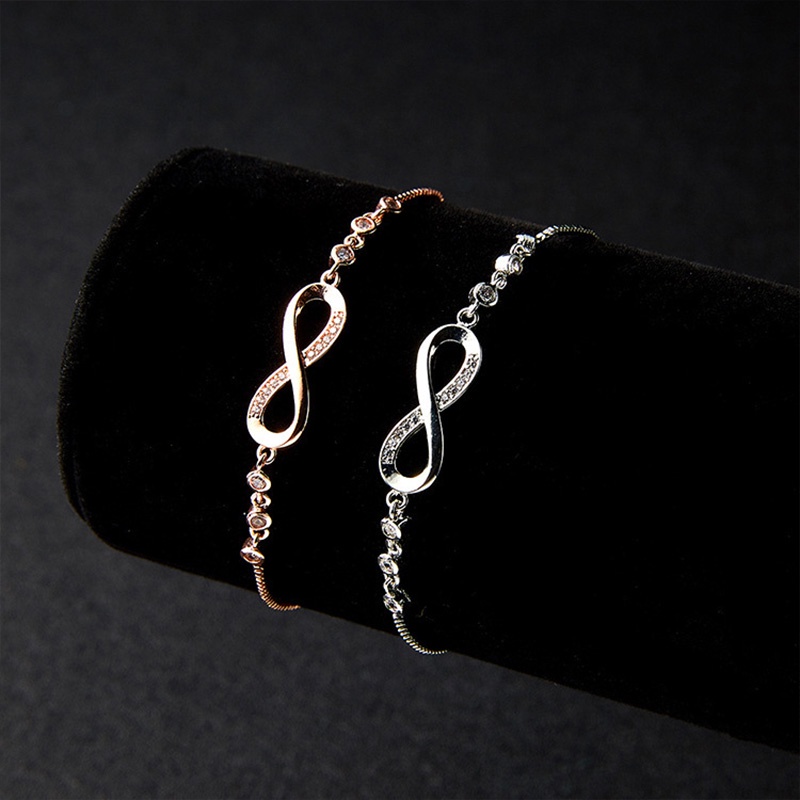 Co Co Co Gelang Tangan Wanita Desain Angka Keberuntungan Hias Berlian Mikro Adjustable