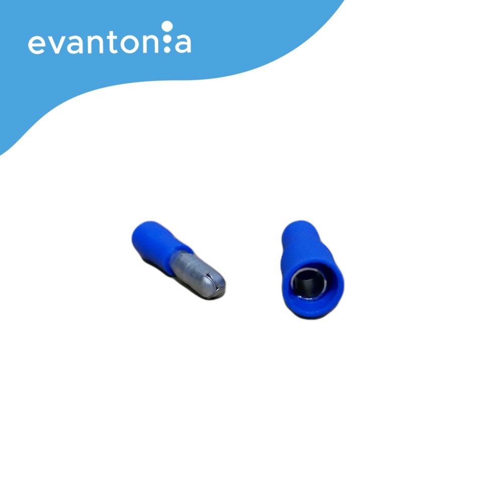 Skun Male-Female 2.5mm Bullet Peluru Bulat Biru TSS