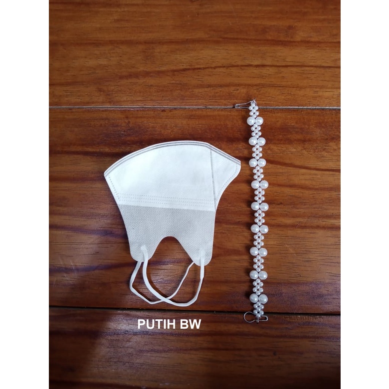 Konektor Masker Mutiara Putih | Konektor Masker Hijab | Konektor Masker