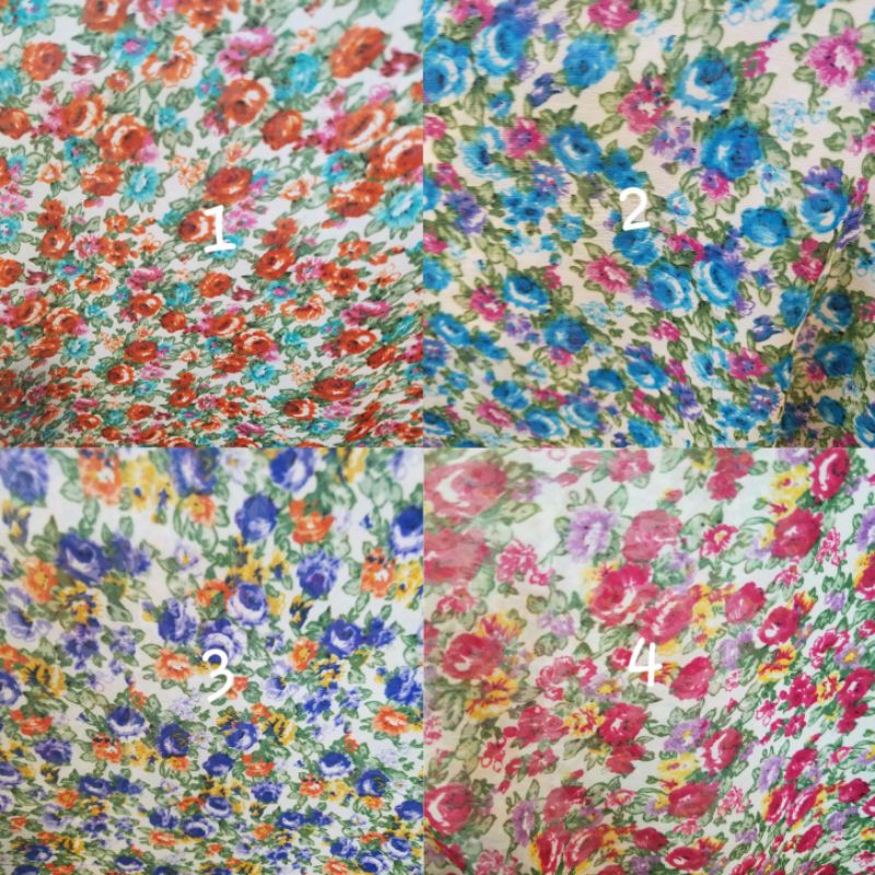 Kain Chiffon Motif Bunga Kecil Bahan Chiffon Motif Kain Sifon Motif Bahan Sifon Motif Bunga Kecil Shopee Indonesia