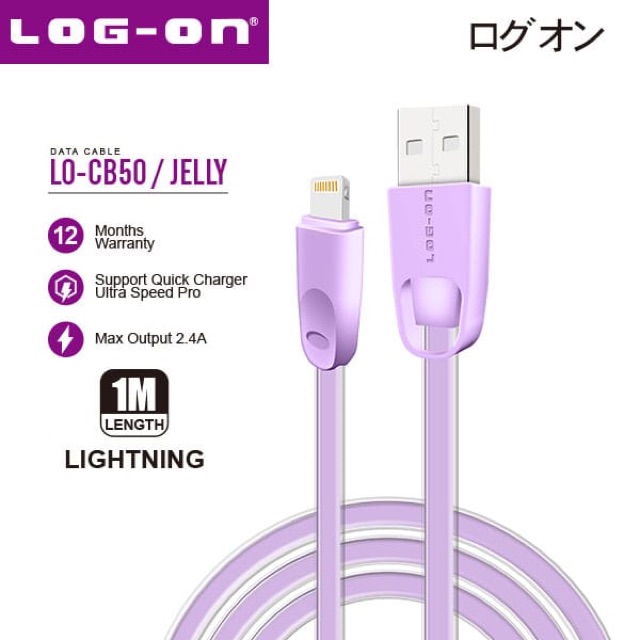 KABEL LOG ON JELLY IPHONE 5/6/7/8 LO-CB50 - KABEL CHARGER